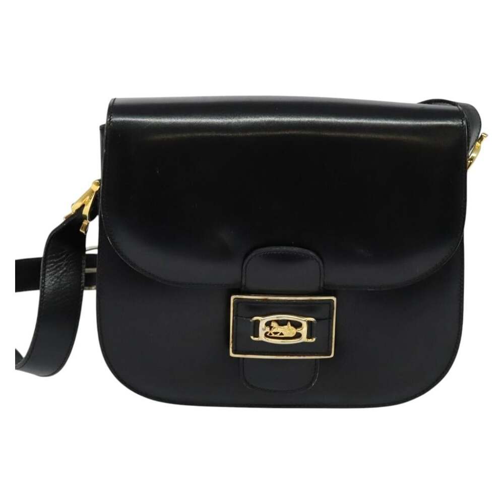 Celine Leather Sulky Shoulder Bag Black